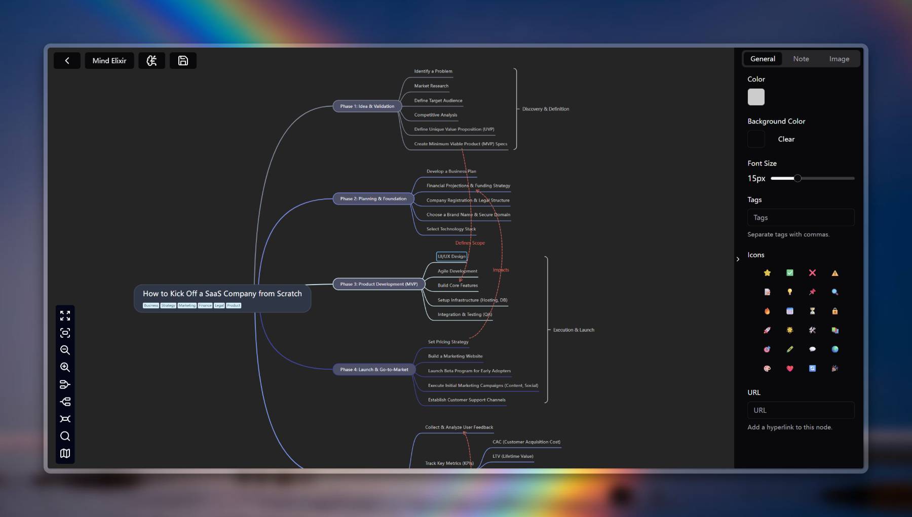 A lightweight, AI-powered mind mapping app that keeps your data local and your creativity flowing.