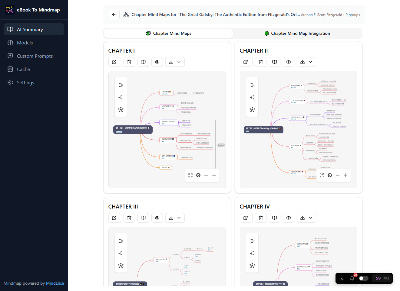 Turn any PDF or EPUB into interactive mind maps or AI summaries — processed entirely in your browser with your own API k