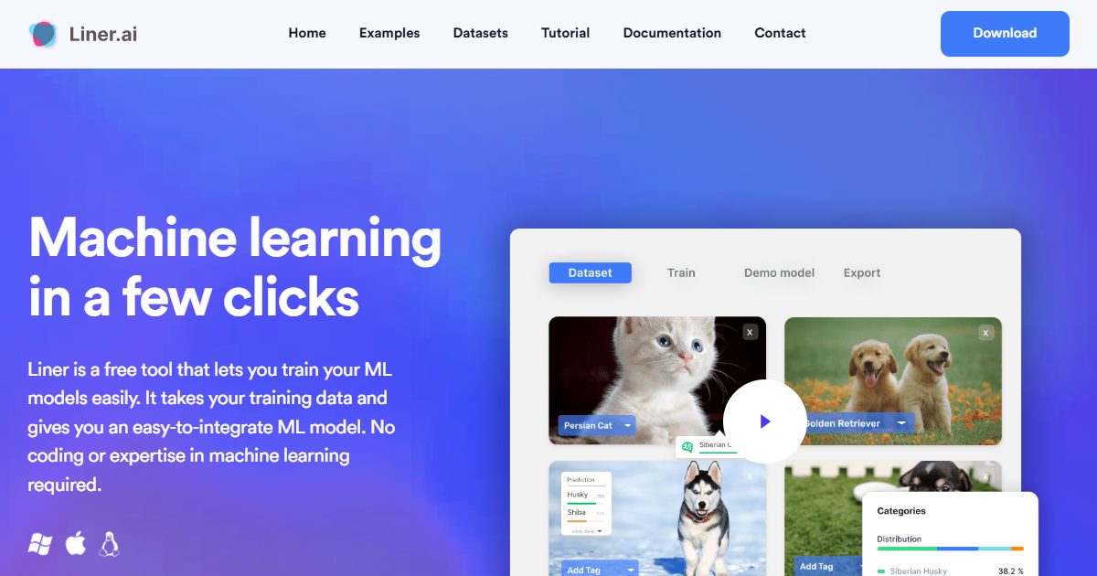 Free no-code tool to build, train, and deploy machine learning models locally in minutes.