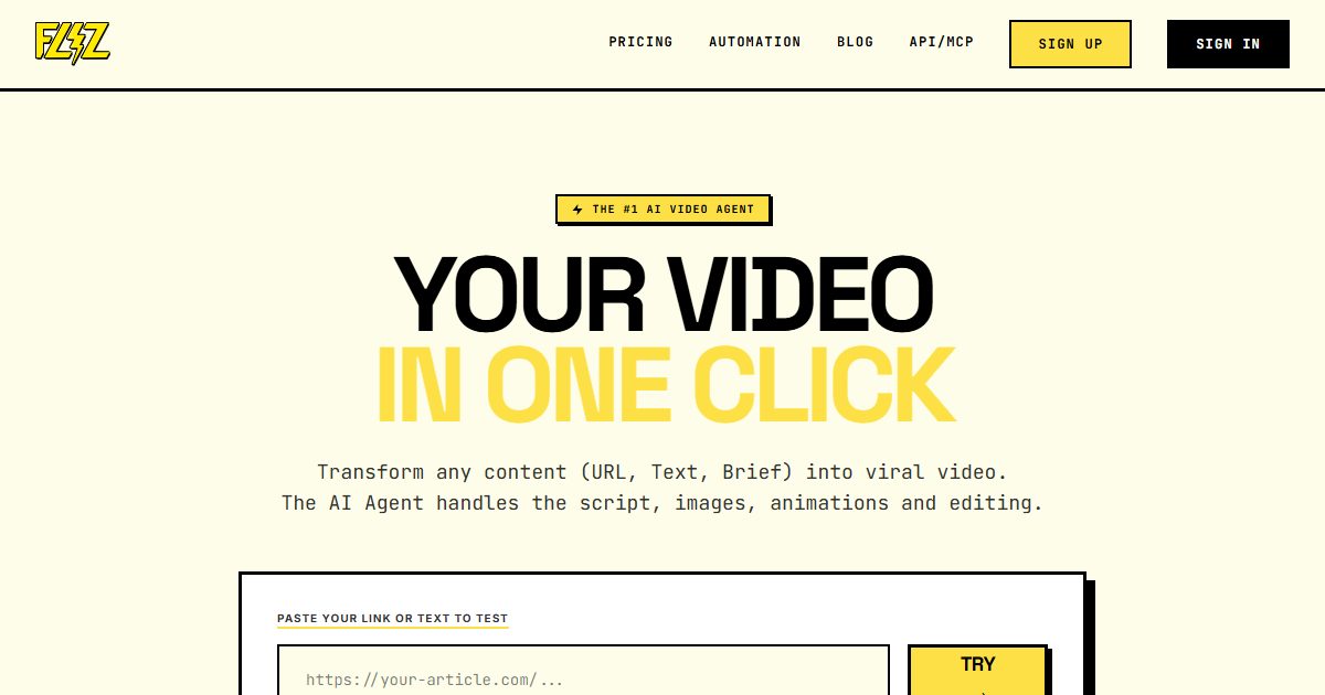 Transform any URL, text, or brief into viral AI-generated videos automatically.