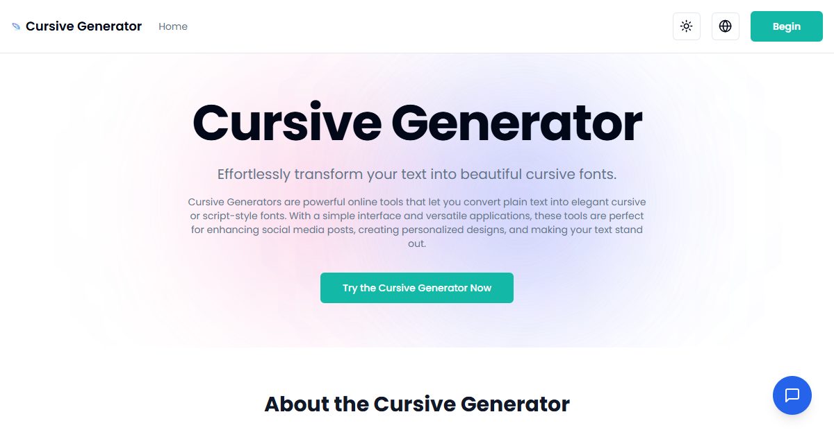 Transform plain text into beautiful cursive and script-style fonts instantly.