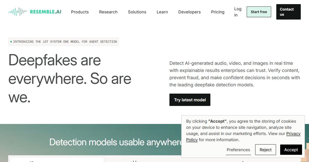 Real-time deepfake detection and watermarking for enterprise media verification.