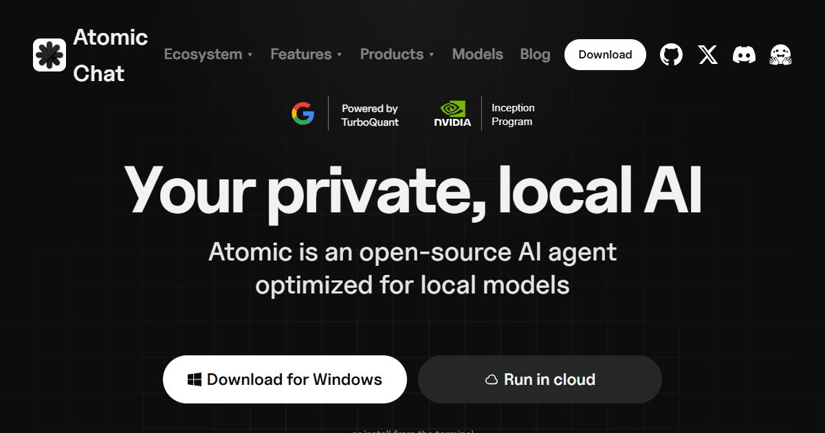 Atomic Chat is a artificial intelligence tool. No rate limits. No subscription. No cloud. Free pricing. Explore features