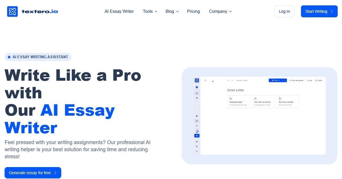 AI essay writer that generates structured papers with real citations and academic sources.